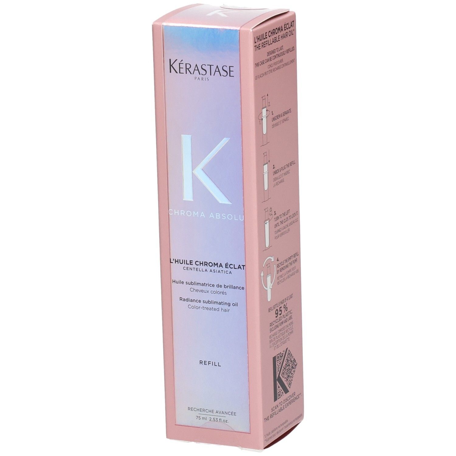 Kérastase Chroma Absolu Huile Chroma Éclat Recharge, recharge 75ml.