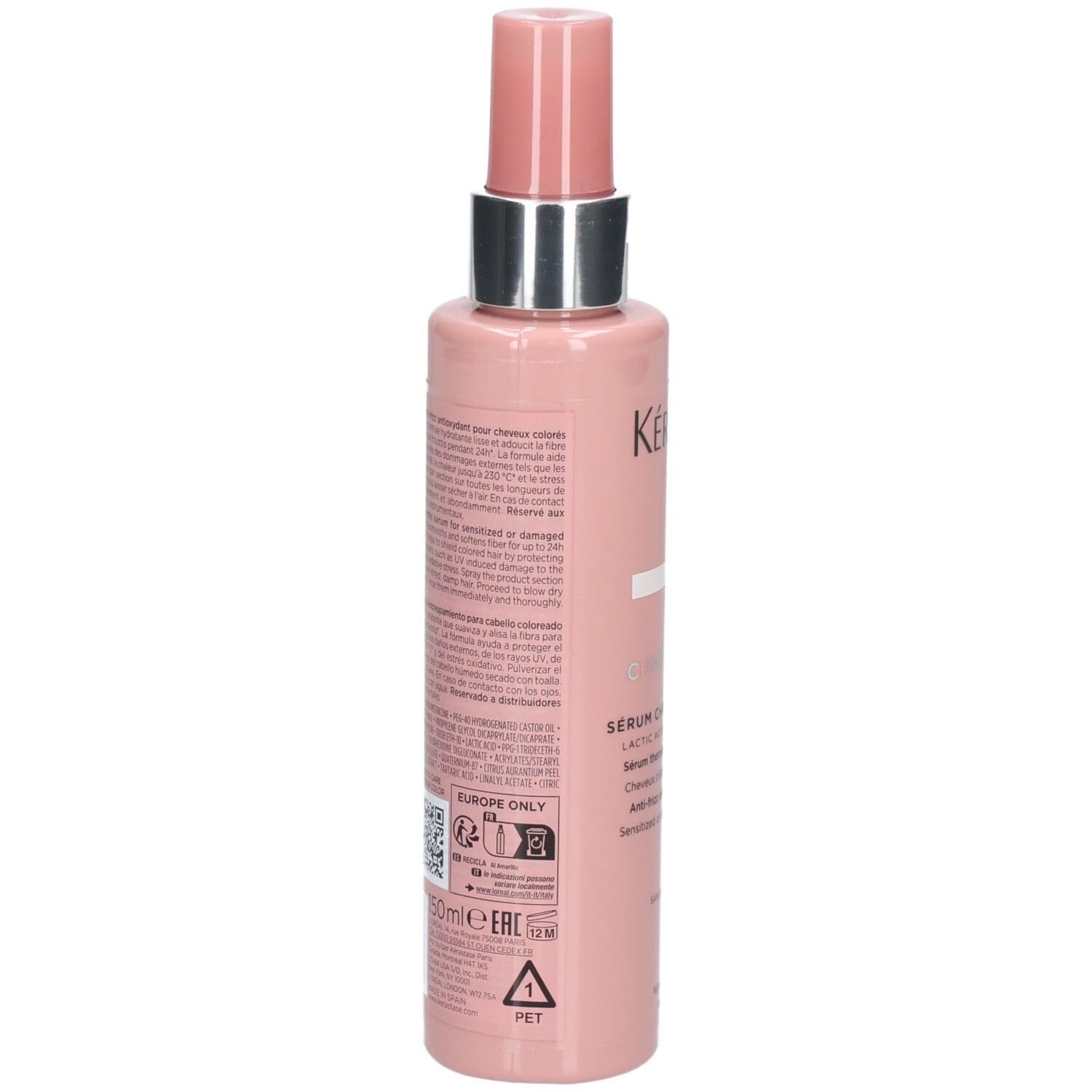 Flacon rose avec pompe, Sérum Kérastase, 150ml.