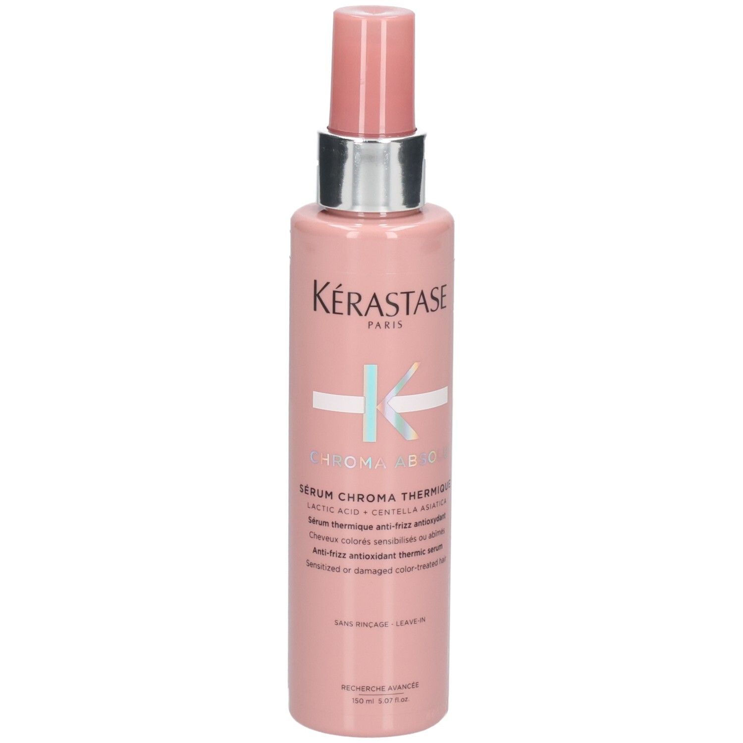 Kérastase Sérum Chroma Thermique dans un flacon rose avec pompe. 150 ml.