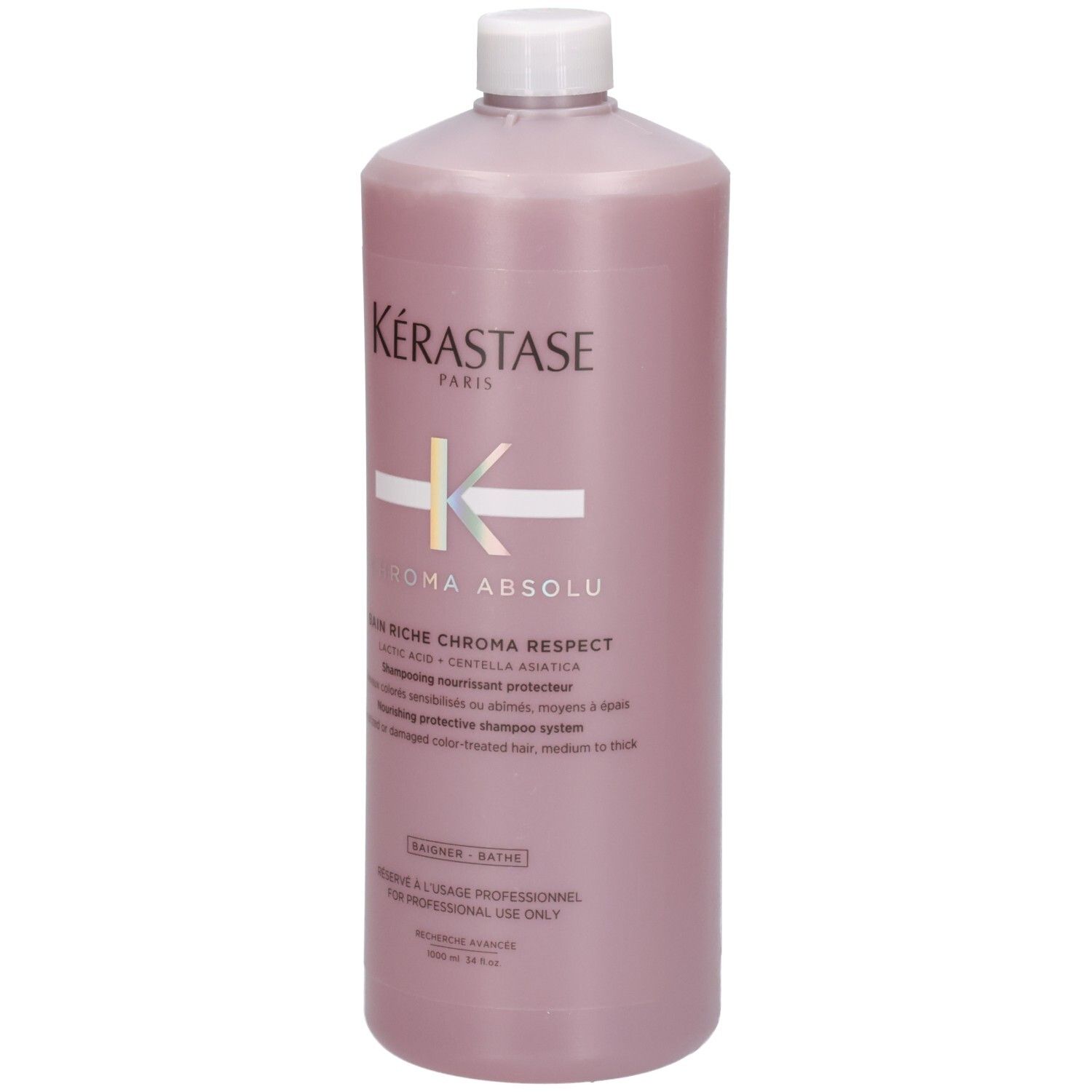 Shampoing Kérastase Chroma Absolu Bain Riche en flacon de 1000ml, vue de face.
