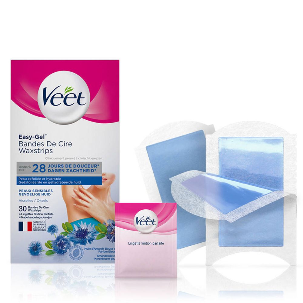 Veet Bandes de cire froide Bikini et aisselles Peau sensible