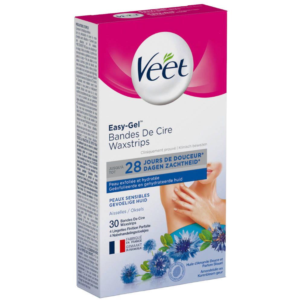Veet Bandes de cire froide Bikini et aisselles Peau sensible