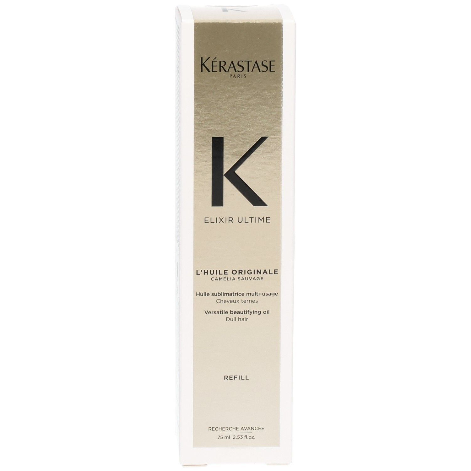 Kérastase Elixir Ultime recharge pour huile de soin capillaire.