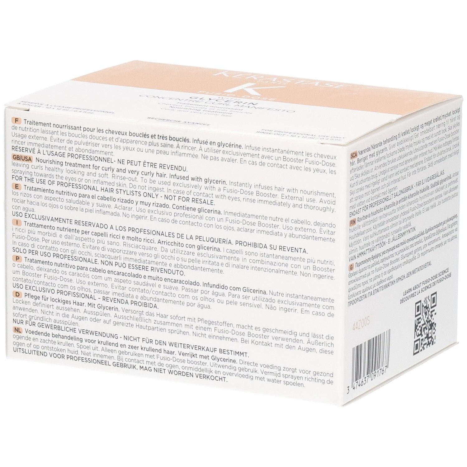 Kérastase Fusio-Dose Booster, traitement nourrissant pour cheveux bouclés.