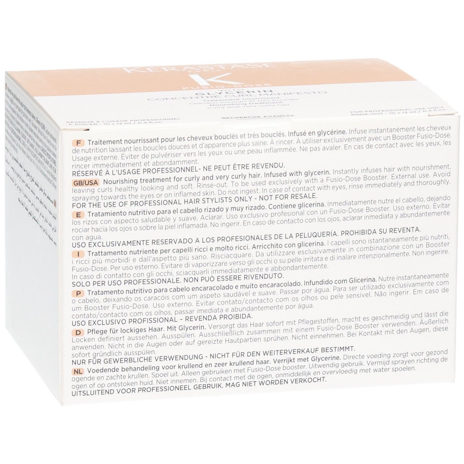 Kérastase Fusio-Dose Glycérine soin pour cheveux bouclés.