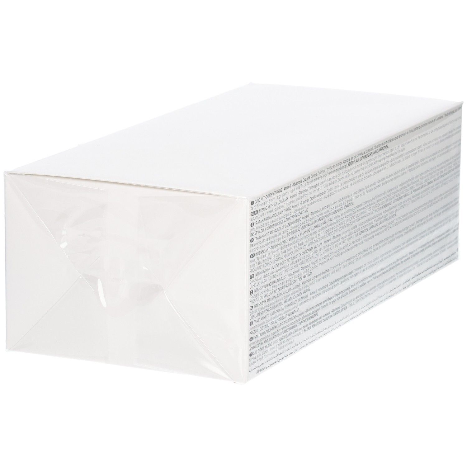 Boîte rectangulaire blanche avec du texte sur le côté.