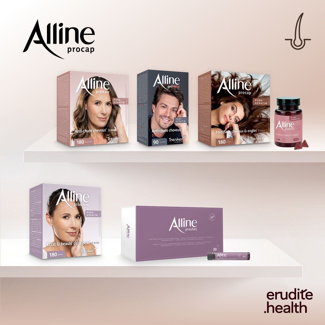 Alline Procap : poudres de vitamines, minéraux, kératine et bêta-carotène.