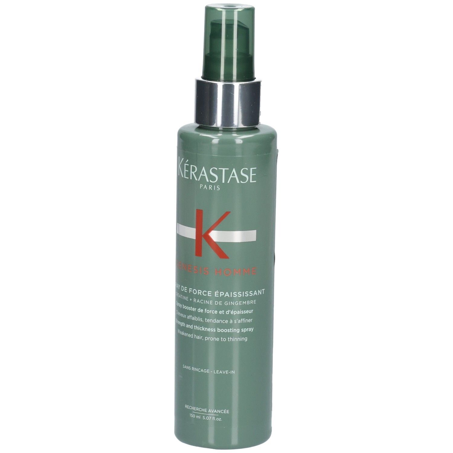 Kérastase Genesis Homme Spray de Force Épaississant, flacon 150ml, face avant.