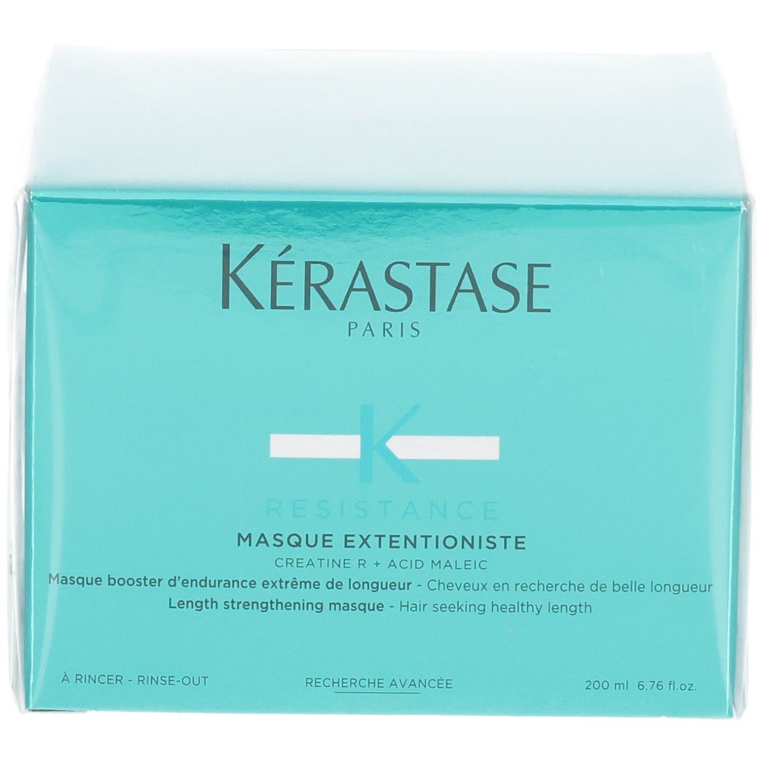 Emballage Kérastase Résistance Masque Extentioniste, face avant avec logo et nom du produit.