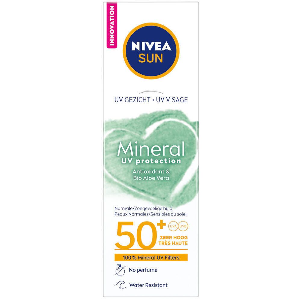 NIVEA SUN Mineral Protection UV Antioxidant & Bio Aloe Vera SPF50+