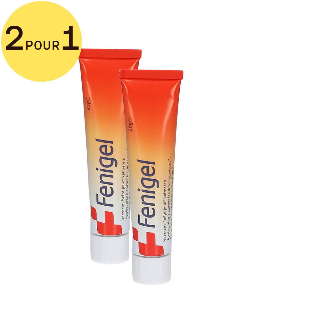 Deux tubes avec "Fenigel". L'emballage indique "2 pour 1".