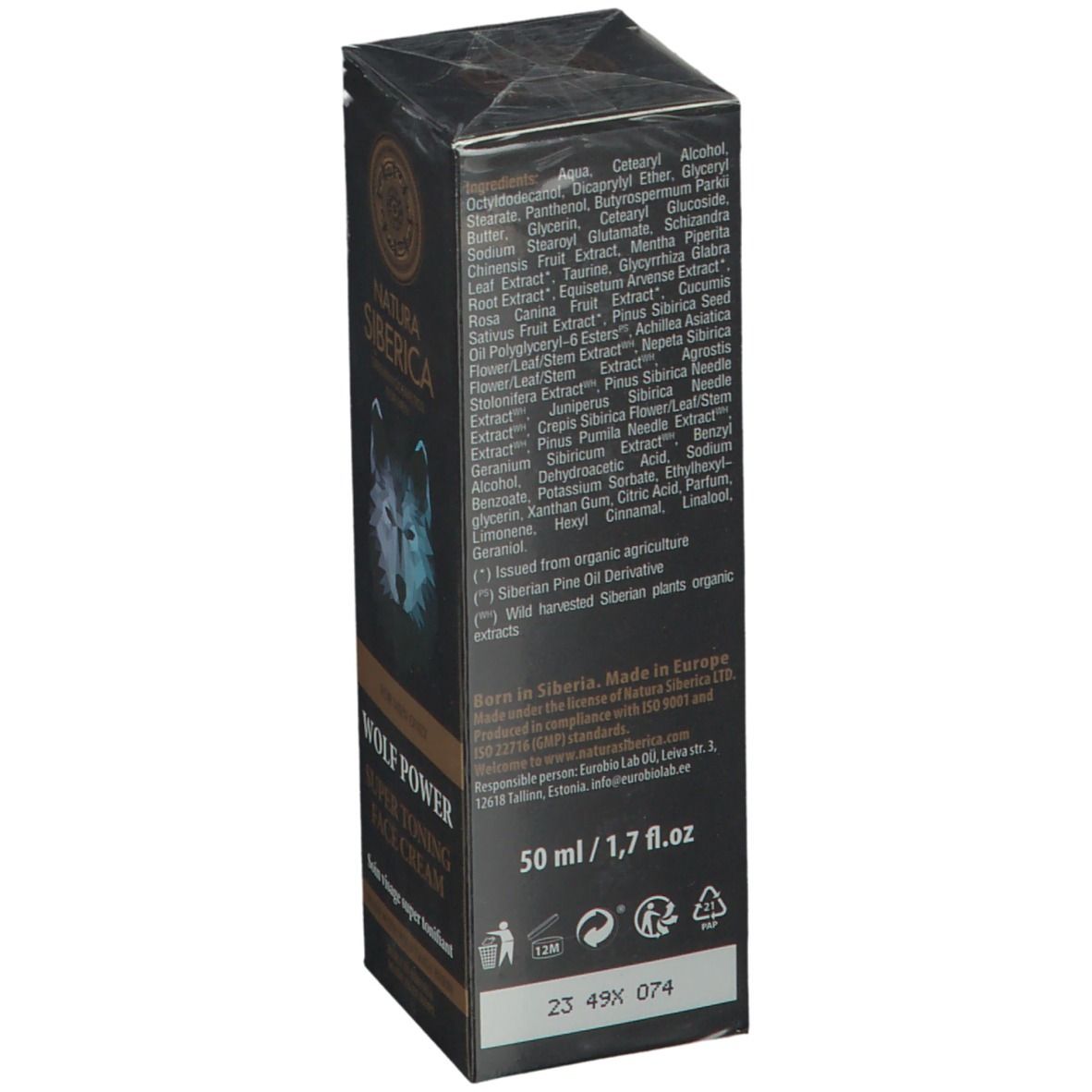 Natura Siberica Loup Crème Super Tonifiante pour le Visage