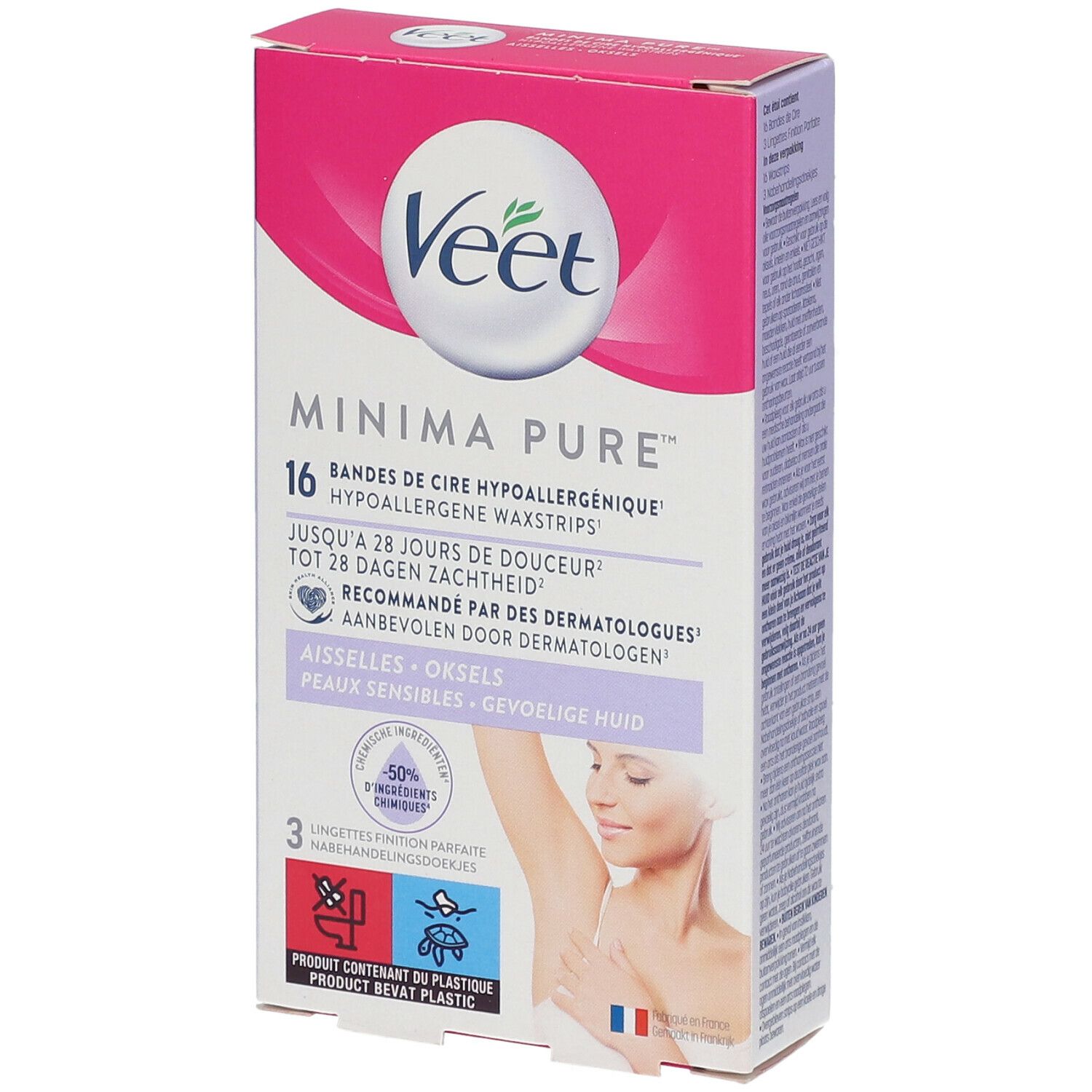 Veet Minima™ Bandes De Cire Easy Gel™ Aisselles Hypoallergénique 16