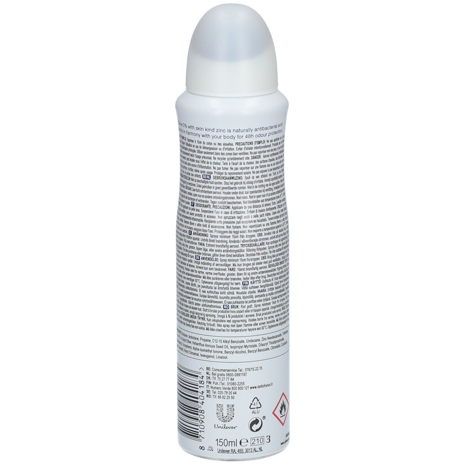 Dove Original Deodorant 0% Sels d'aluminium