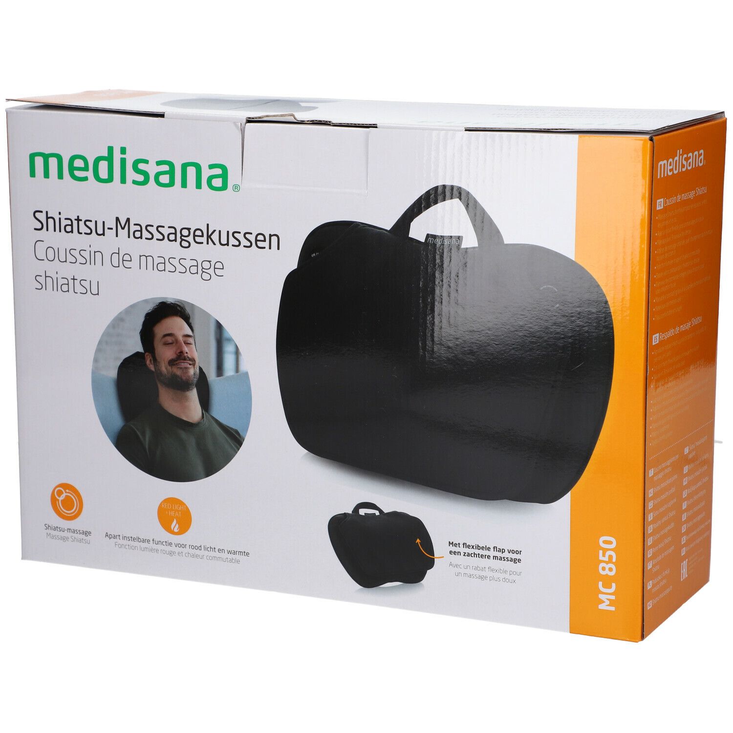 medisana® Coussin de massage Shiatsu avec lumière rouge et chaleur MC850