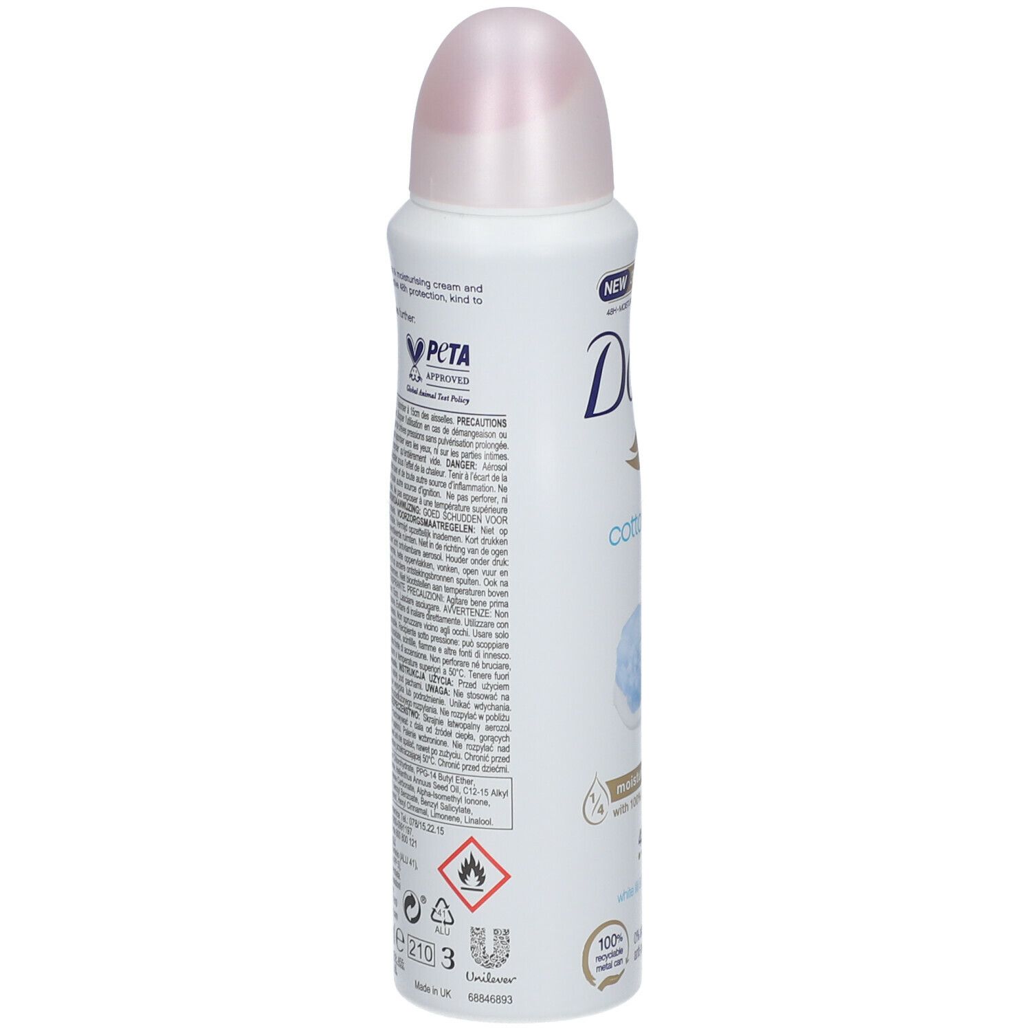 Dove Cotton Soft Anti-Transpirant Déodorant Spray 48h White Lili & Freesia