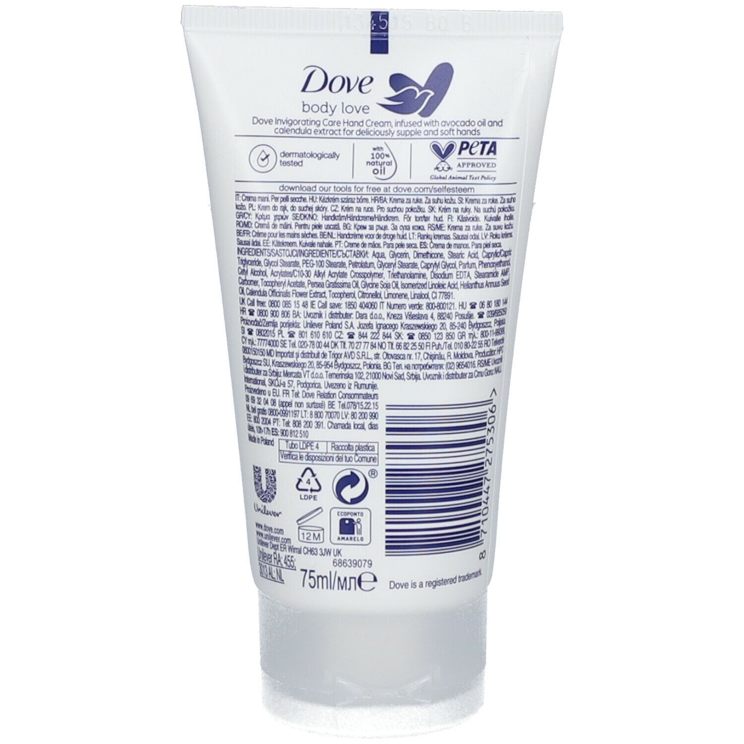 Dove Nourishing Secrets Invigorating Ritual Crème pour les mains Huile d'avocat & Calendula