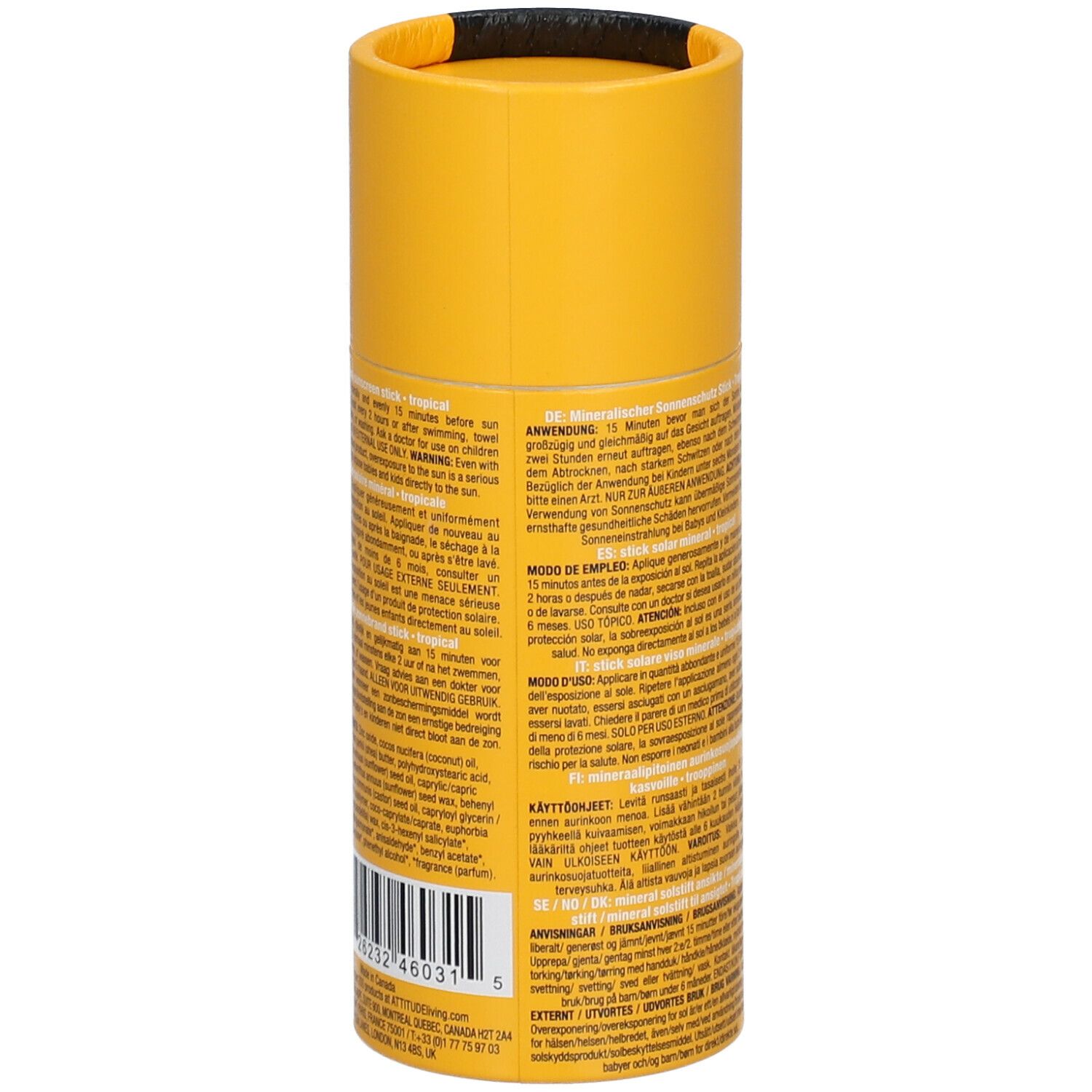 ATTITUDE Bâton solaire minéral sans plastique FPS 30