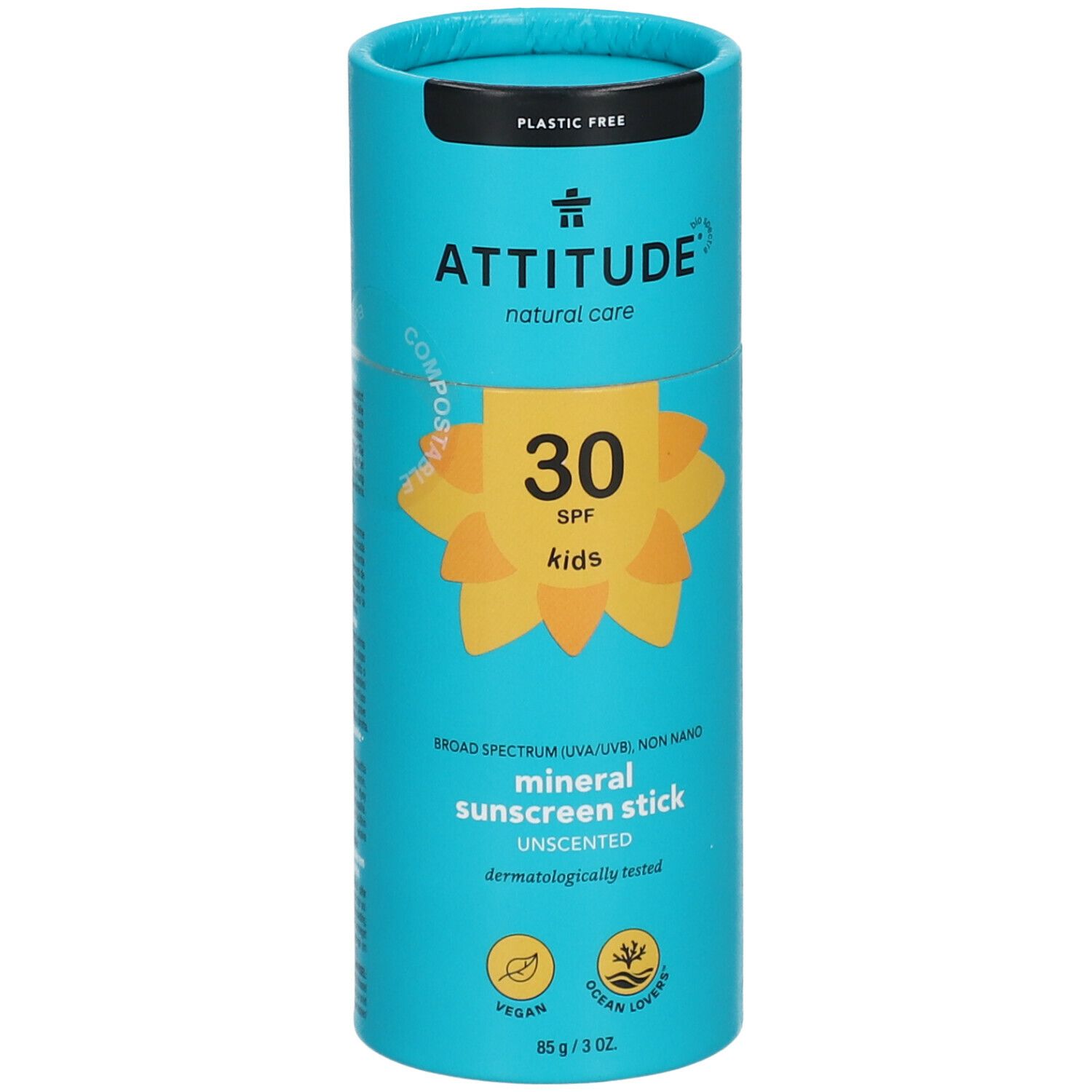 ATTITUDE Bâton solaire minéral visage pour enfants FPS 30