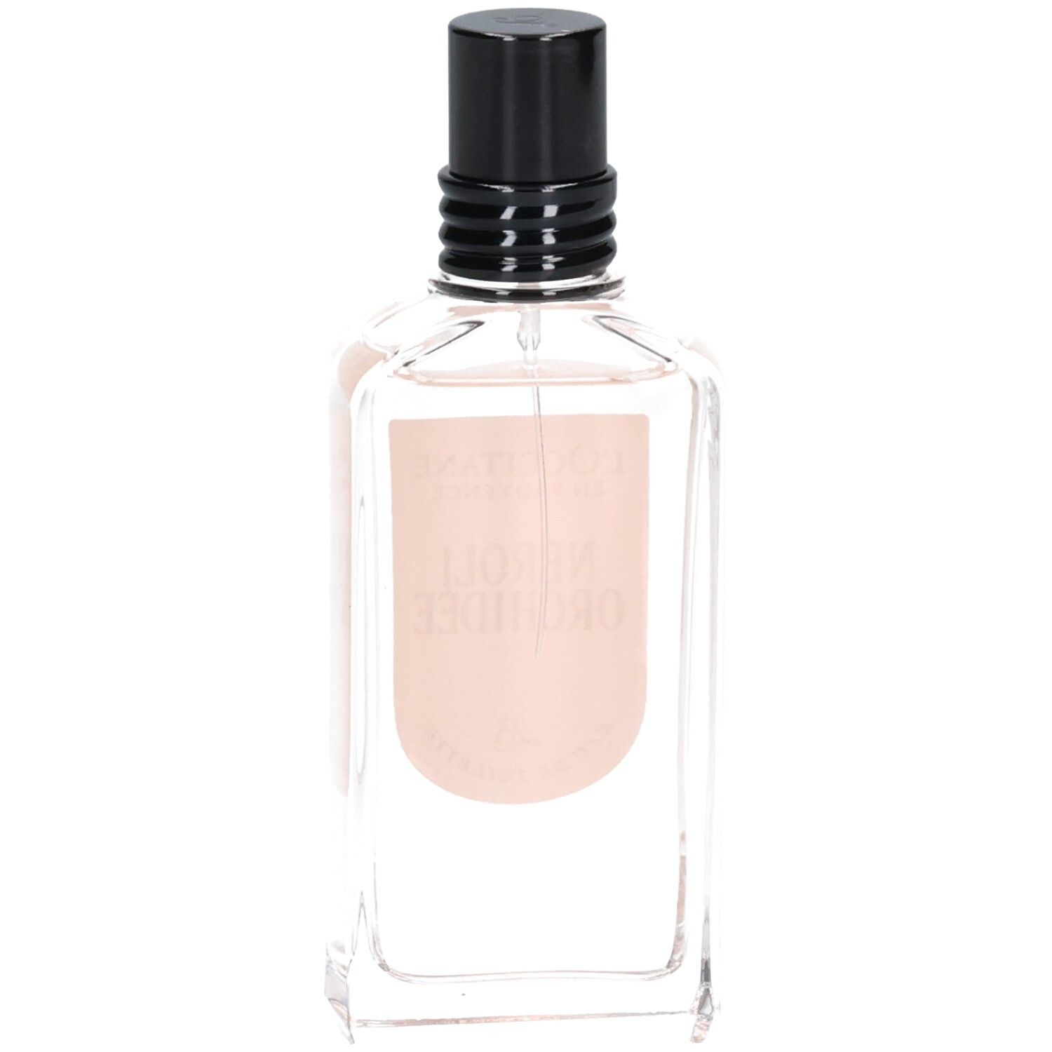 Arrière du flacon L'OCCITANE Eau de Toilette Néroli Orchidée avec étiquette.