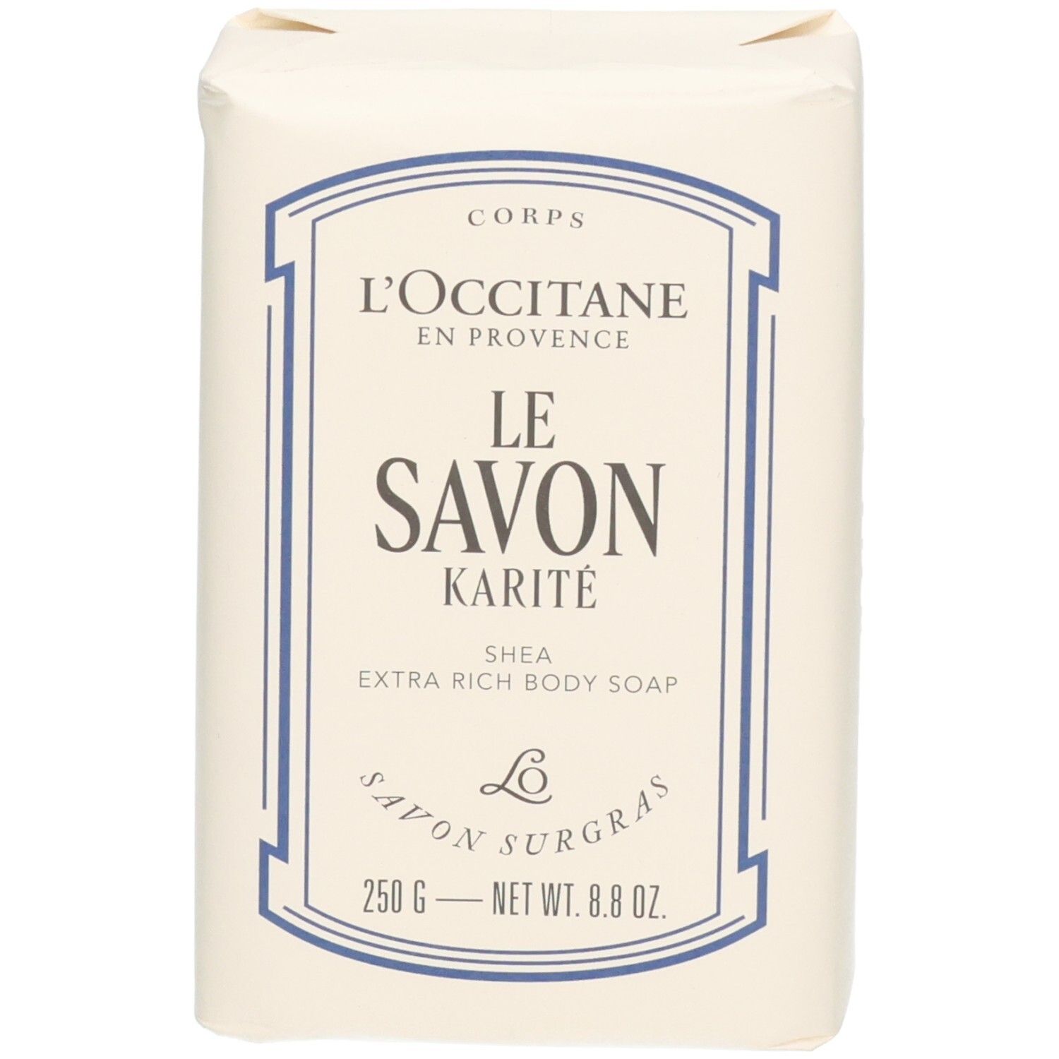 Pain L'OCCITANE Le Savon Karité Extra-Riche dans son emballage crème.