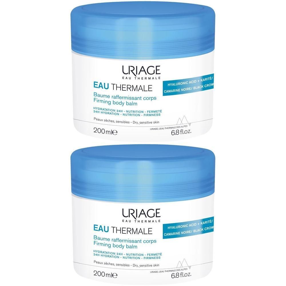 Deux pots de Baume raffermissant corps URIAGE Eau Thermale, 200ml.