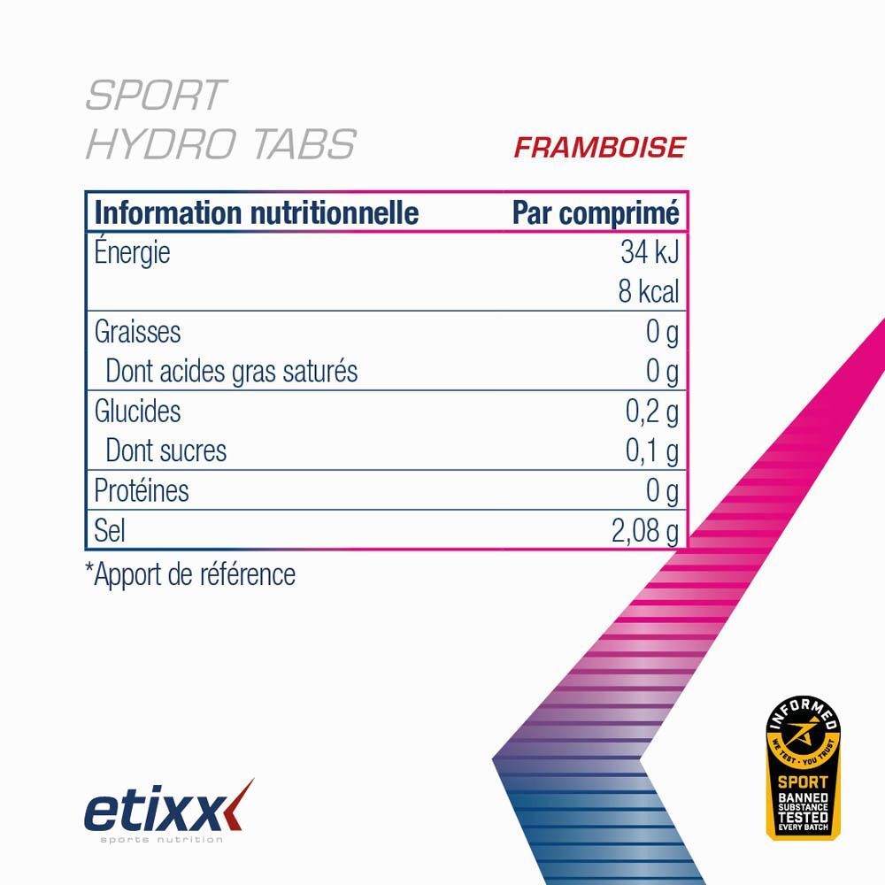 Sportive avec produit Etixx Sport Hydro Tab et gourde, parlant d'hydratation.