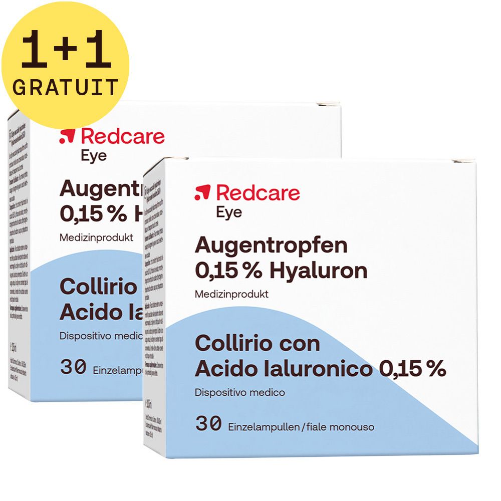 Redcare Collyre avec 0,15 % d'acide hyaluronique