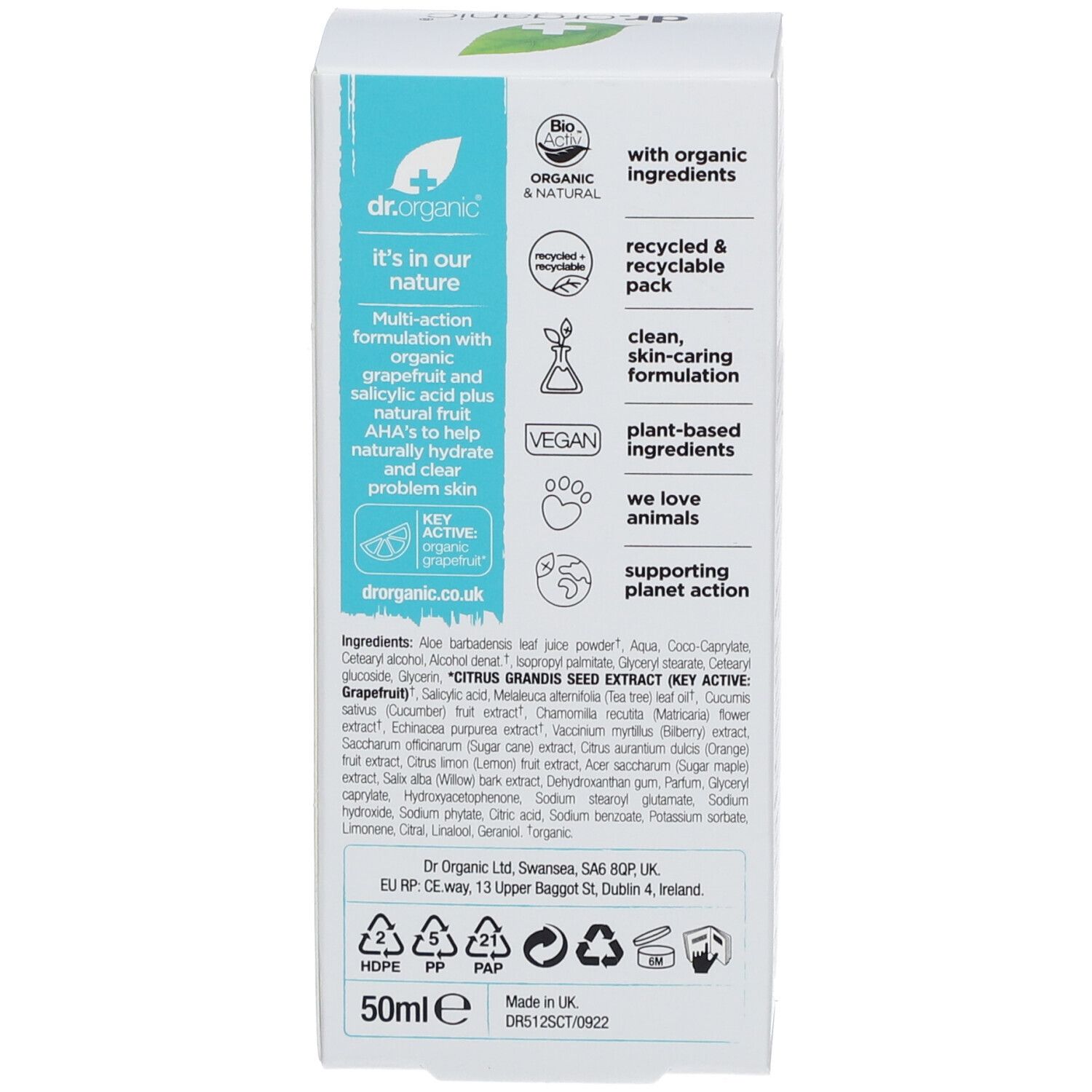 Dr. Organic Hydratant Contrôle de Sébum Arbre à Thé Bio