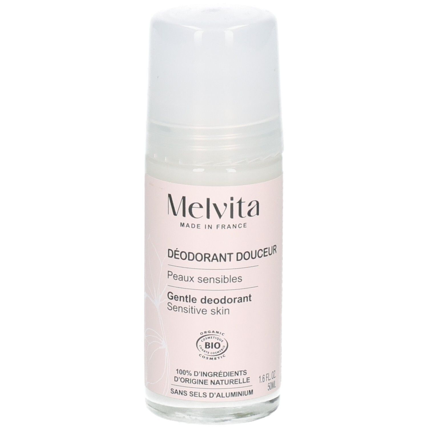 Déodorant Roll-on Melvita Peaux Sensibles 50 ml, BIO, 100% ingrédients naturels.