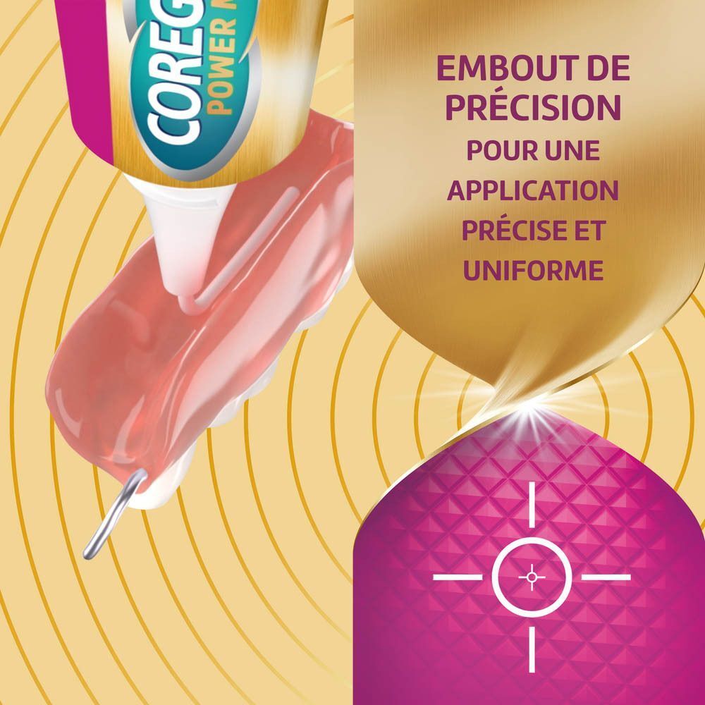 Femme marchant dehors. Partie inférieure montre trois flèches absorbant la pression sur les gencives.