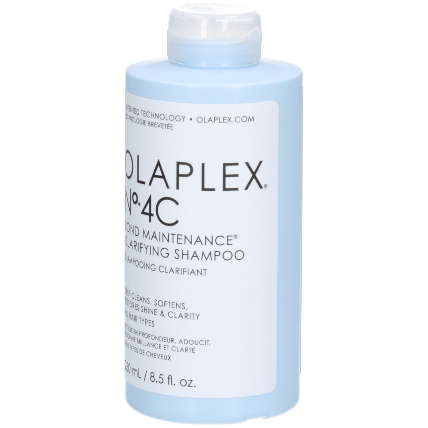 Bouteille de shampooing clarifiant Olaplex No. 4C Bond Maintenance, 250 ml.