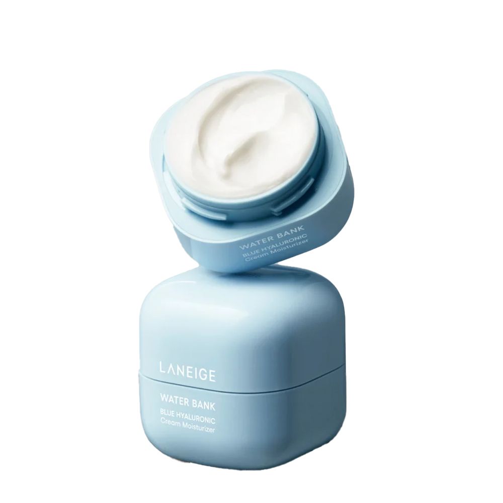 LANEIGE Water Bank Blue Hyaluronic Crème hydratante dans un pot bleu.
