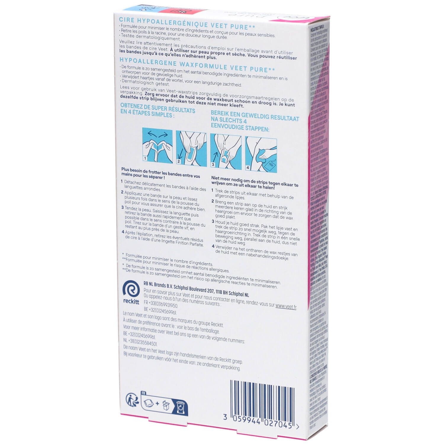 Veet Pure 20 Bandes de cire
