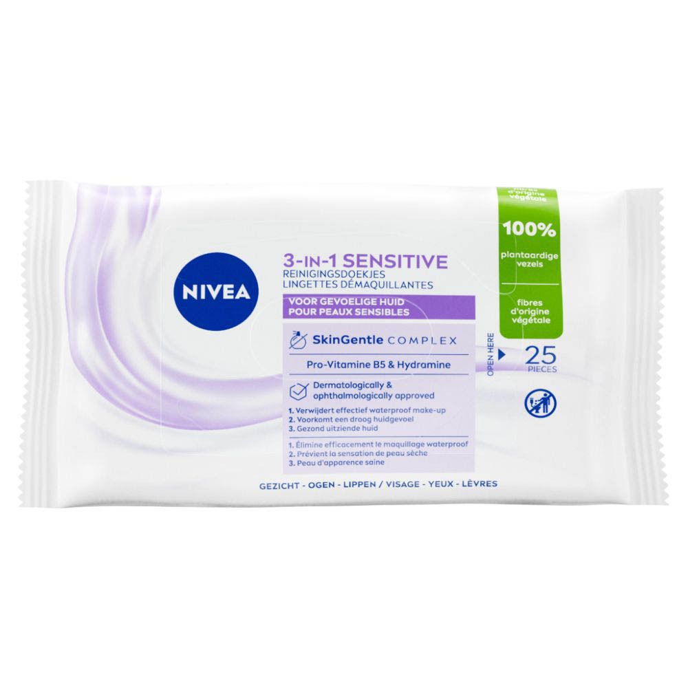 Nivea 3-in-1 Sensitive Lingettes Démaquillantes