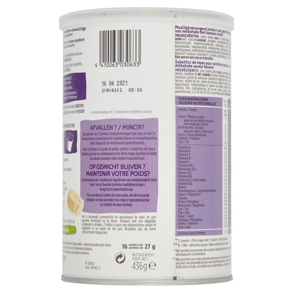 Gerlinéa Shake Minceur Saveur Banane