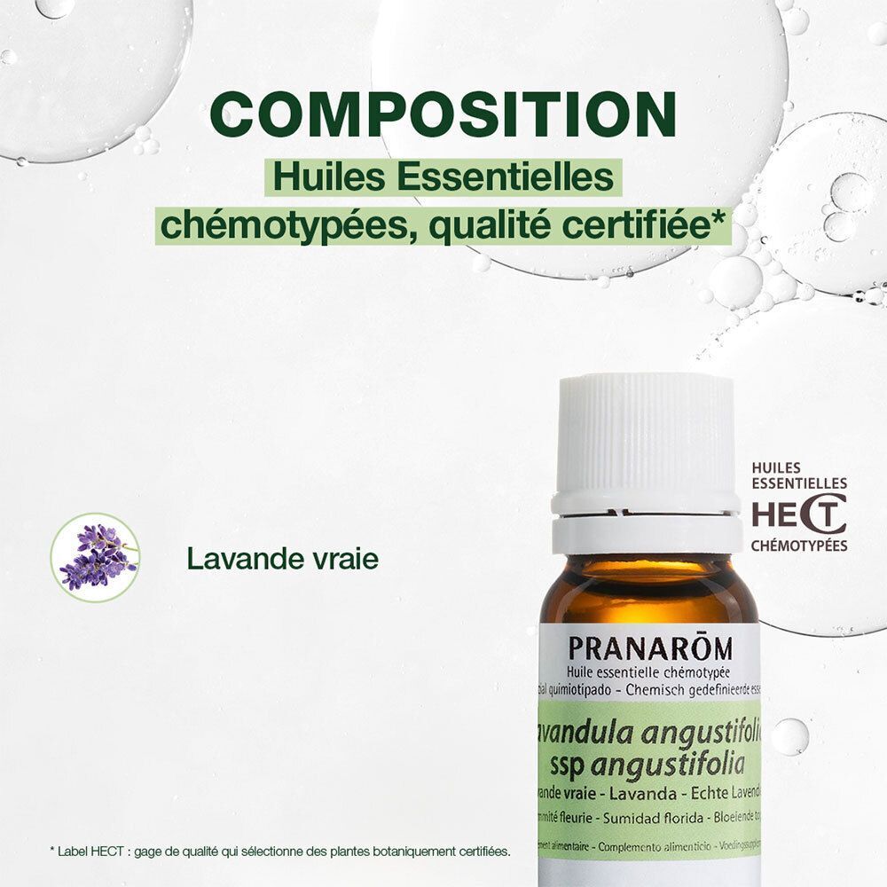 Texte sur fond vert. Informations sur la qualité des produits. Pas de molécules synthétiques.
