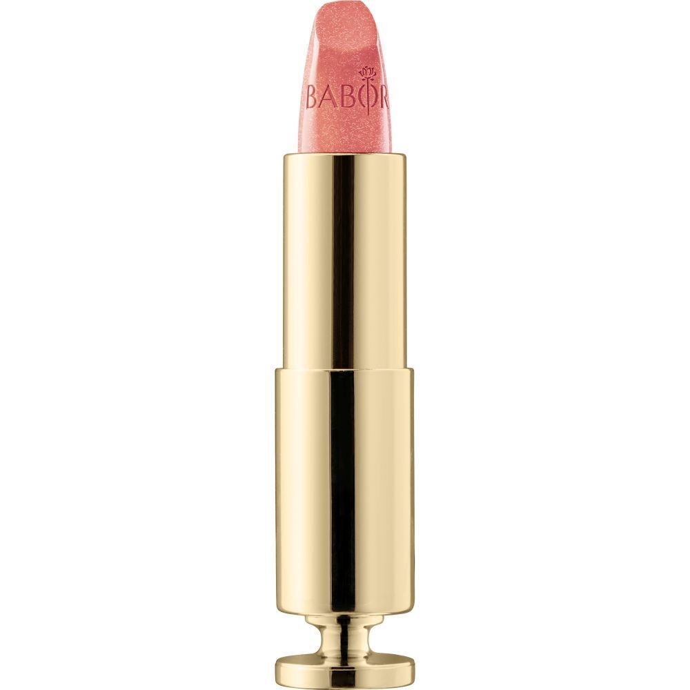 Rouge à lèvres doré avec rouge à lèvres rose. Marque Babor.