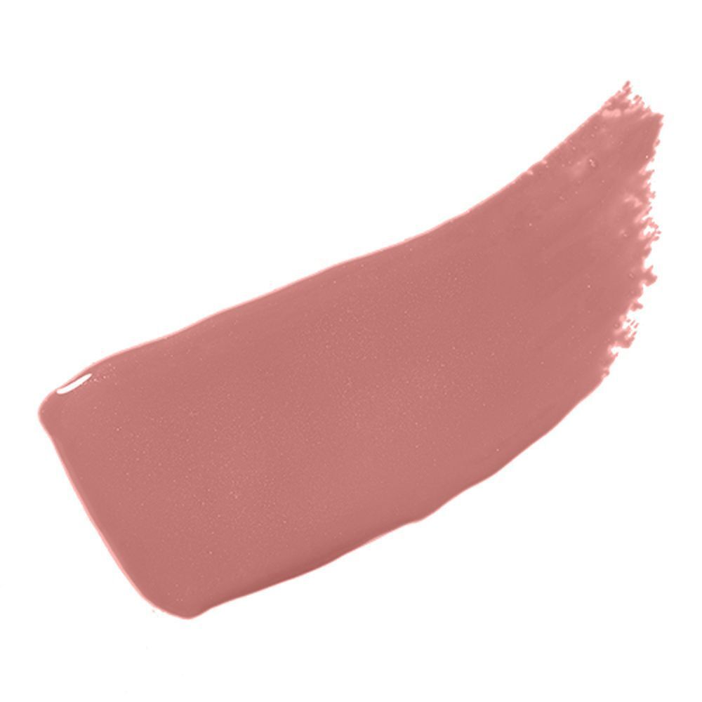 Échantillon de rouge à lèvres rose sur fond blanc. Texture brillante. Teinte : rose.