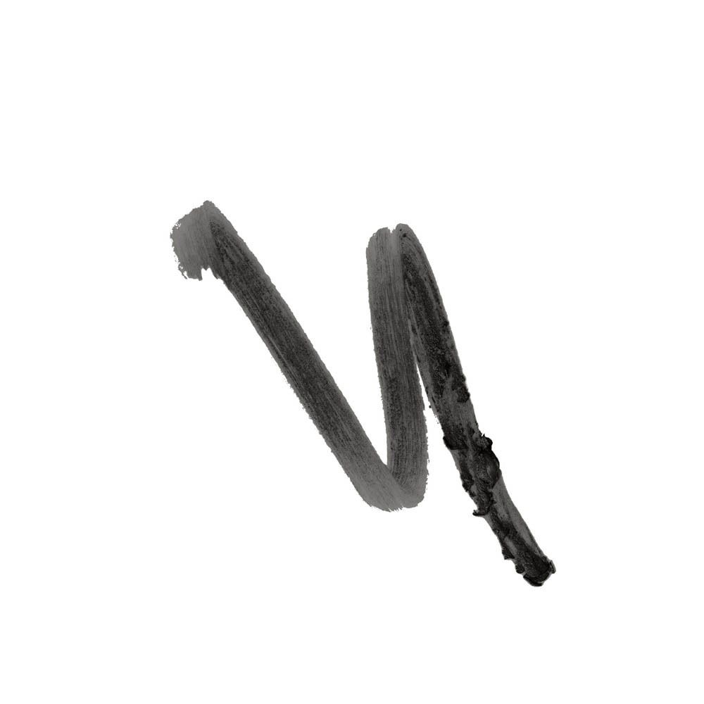 Trait d'ombre à paupières noir sur fond blanc. La texture est visible.