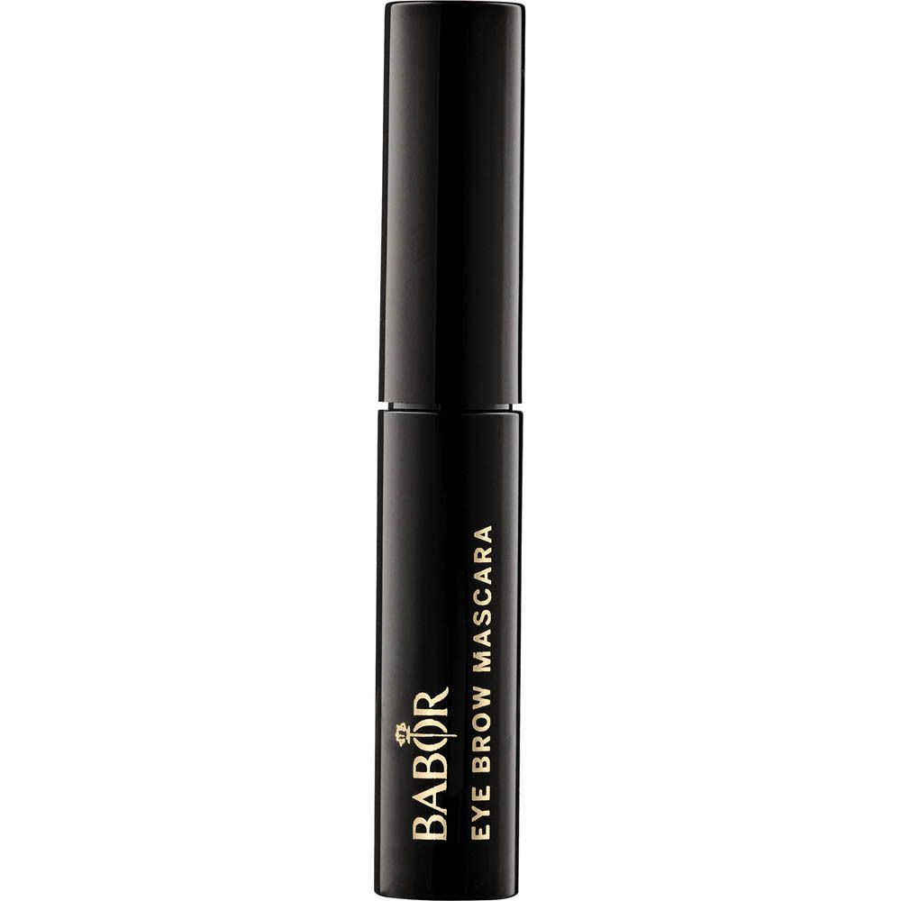 Mascara pour sourcils noire. Inscription dorée "Eye Brow Mascara" et logo.