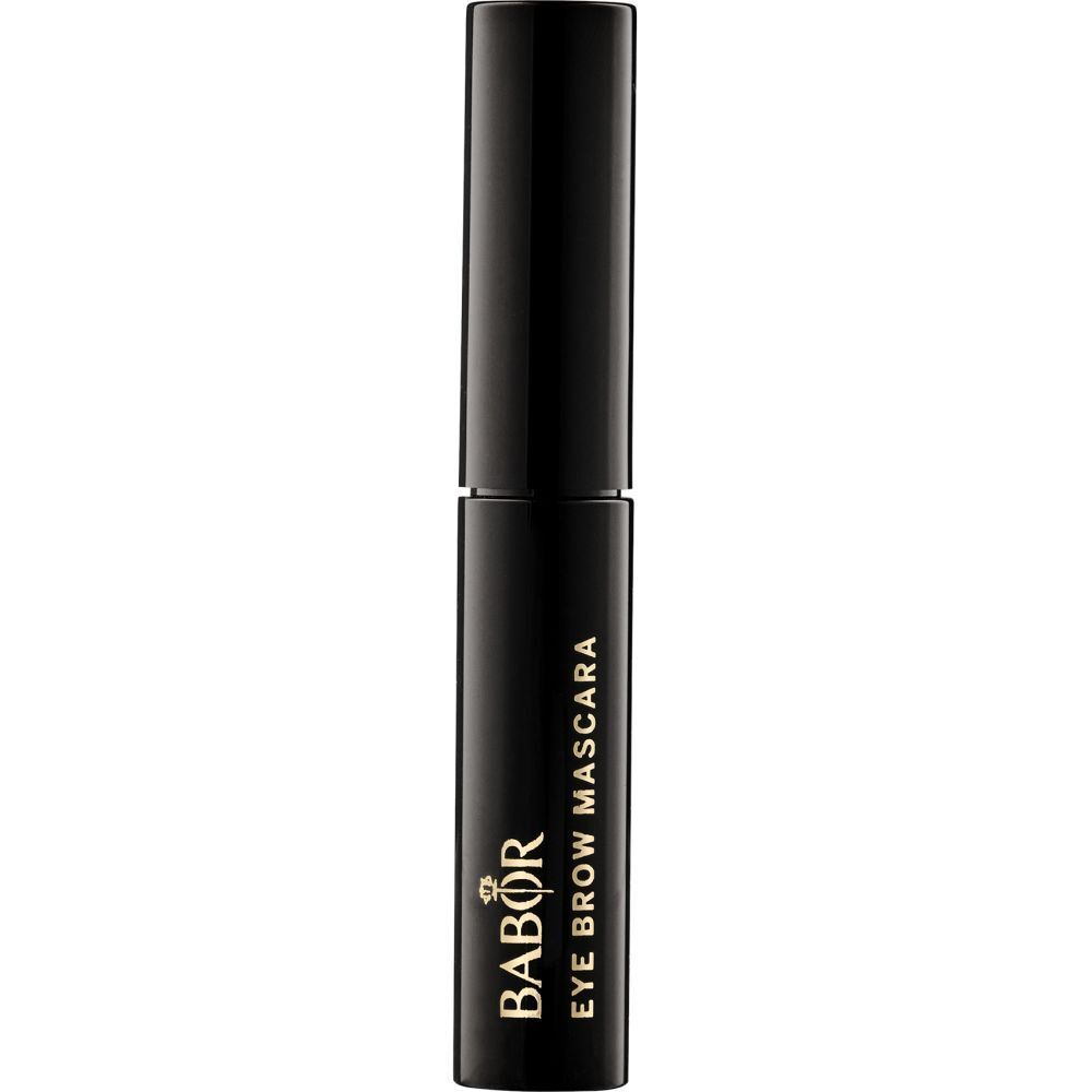Tube de mascara noir avec inscription dorée 'BABOR EYE BROW MASCARA'.