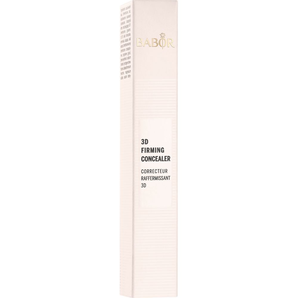 Emballage du correcteur Babor 3D Straffender. Boîte blanche avec informations et logo.