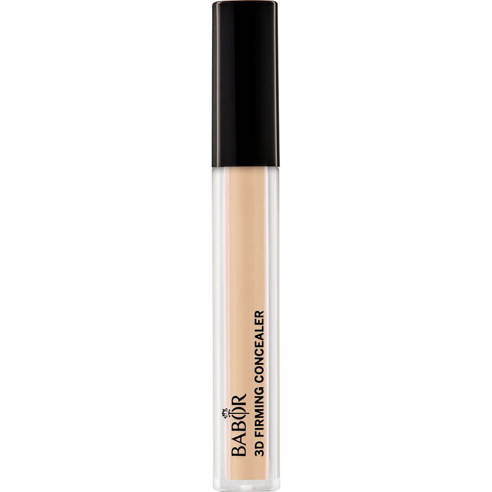 Correcteur raffermissant 3D Babor 02 Elfenbein. Tube beige avec bouchon noir. Produit debout.