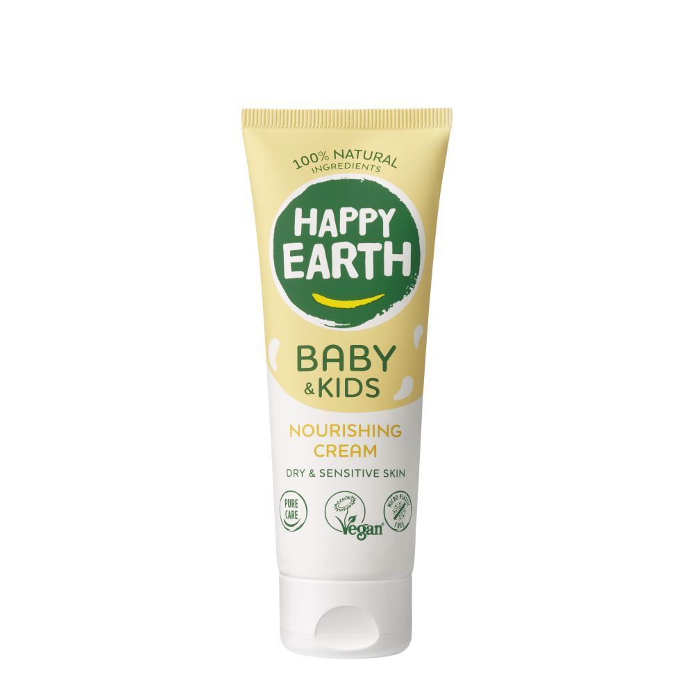 Tube de crème Happy Earth Baby & Kids. Ingrédients 100% naturels. Label Vegan.