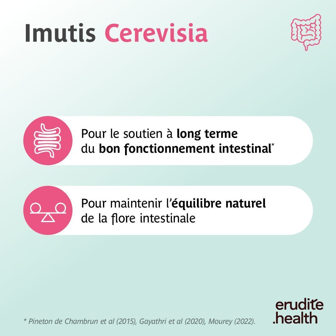 Imutis Cerevisia : Pour la fonction intestinale à long terme et l'équilibre de la flore.