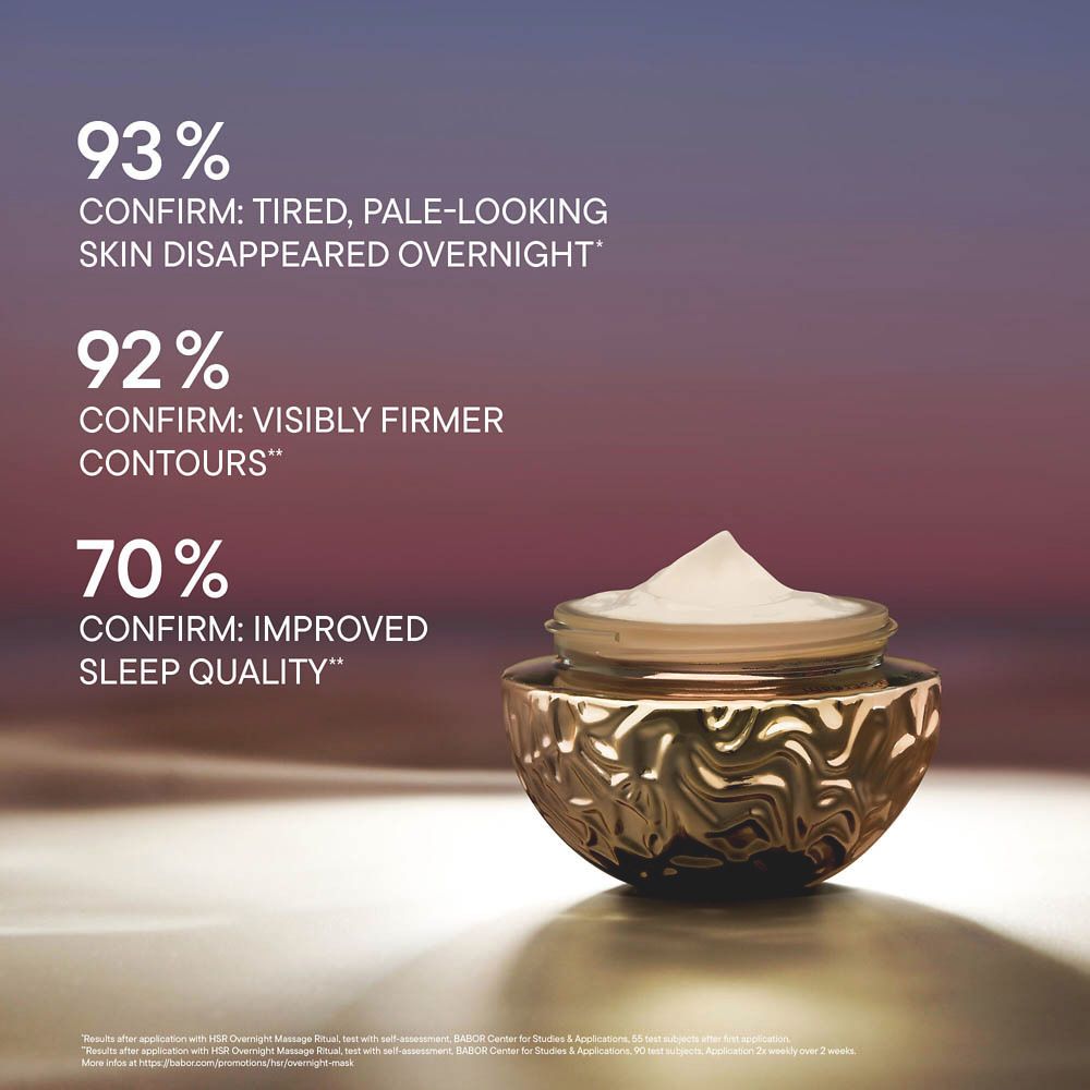 Boîte blanche avec "BABOR HSR LIFTING overnight mask".