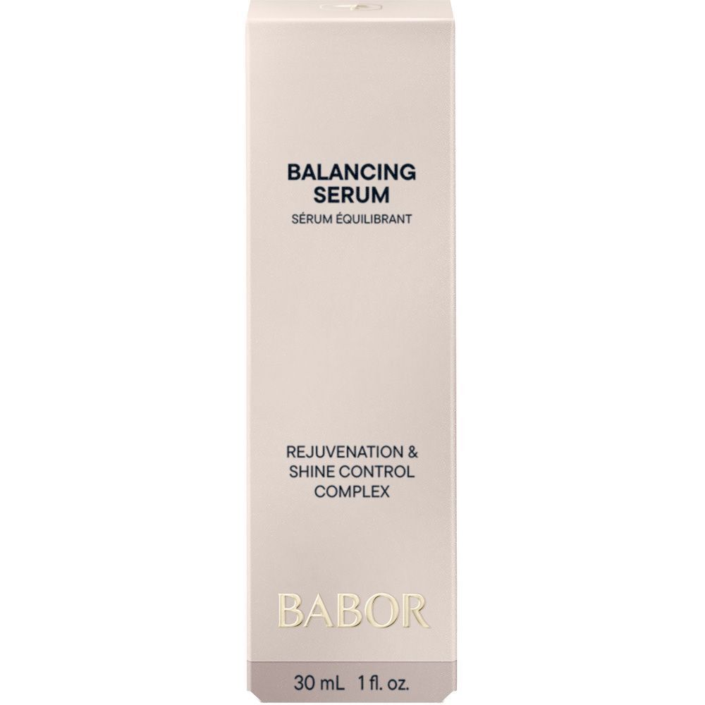 Emballage du sérum équilibrant BABOR. Inscription : Balancing Serum, 30 ml.