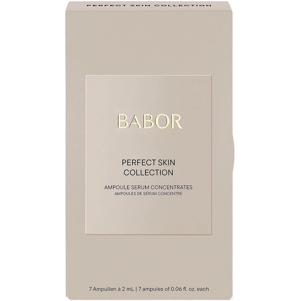 Boîte beige avec logo Babor et nom du produit. Contient 7 ampoules de 2 ml.