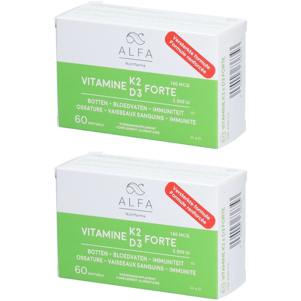 Alfa Vitamine K2 -D3 Forte Nouvelle Formule